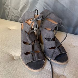 Grey heeled booties? Size 6